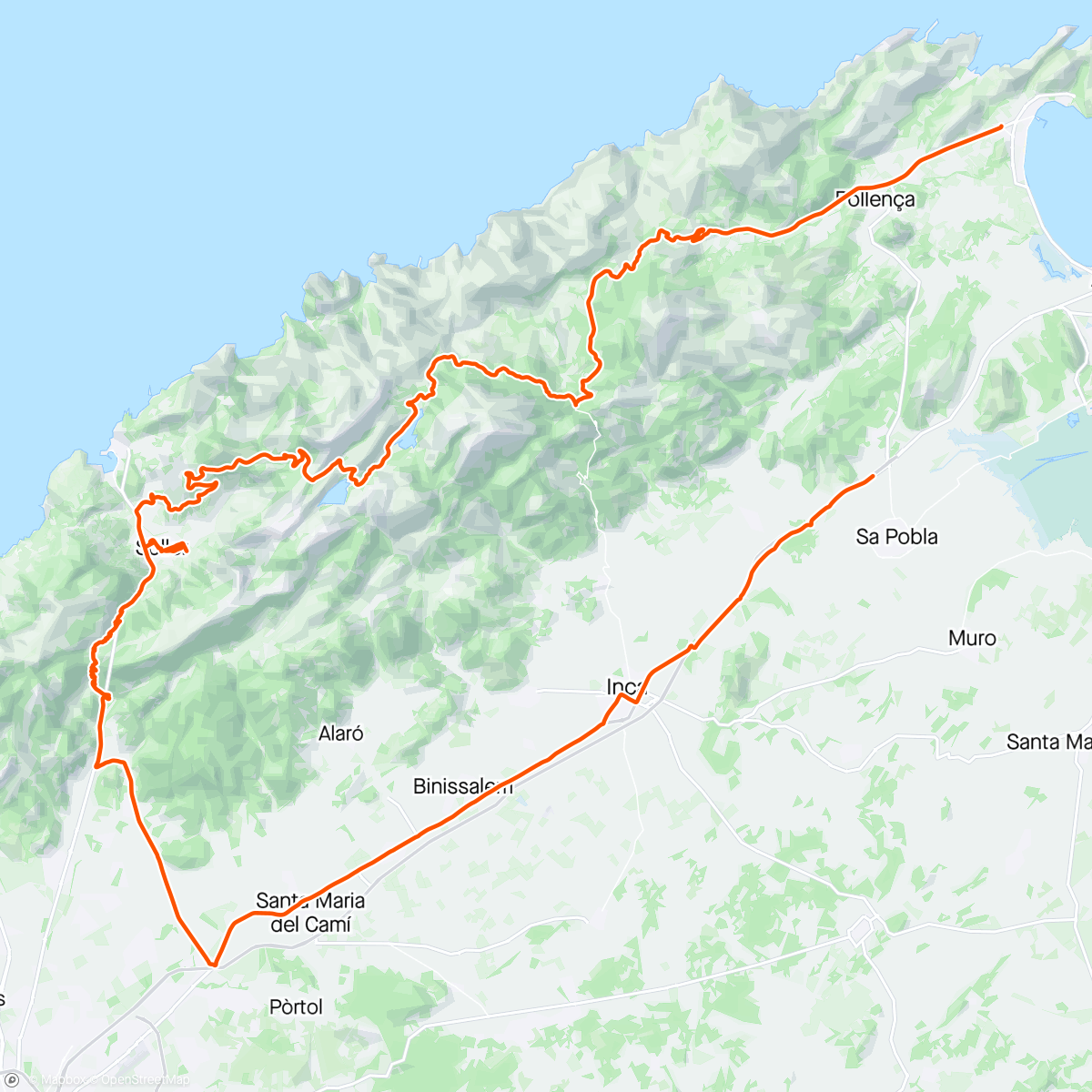Mapa de la actividad (Fermenia, solier, colle de solier climbs and descents.. watch died 12 miles before finishing… 86 miles)