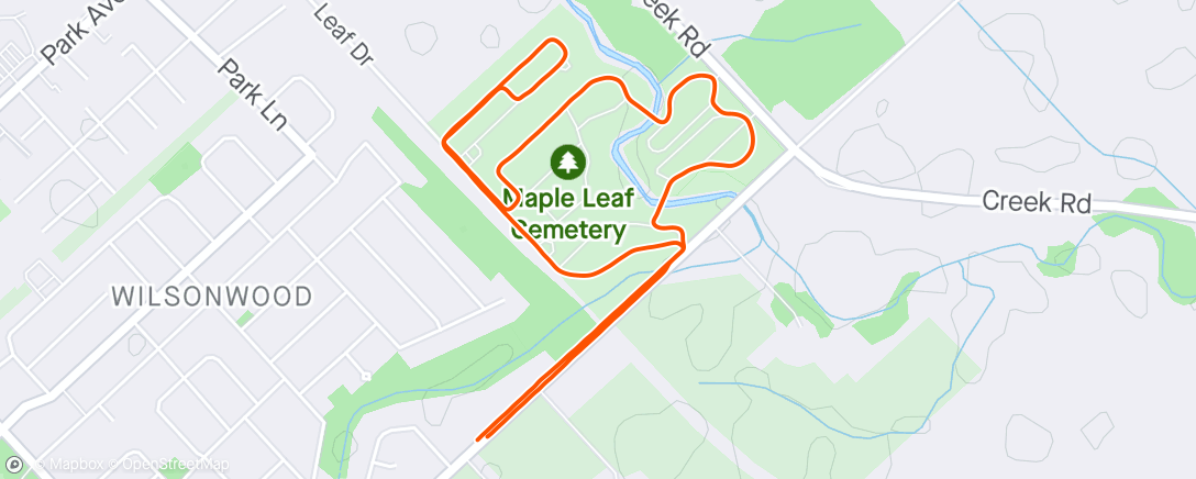 Map of the activity, Morning Run