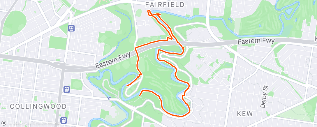 Map of the activity, Tuesday Evening Run