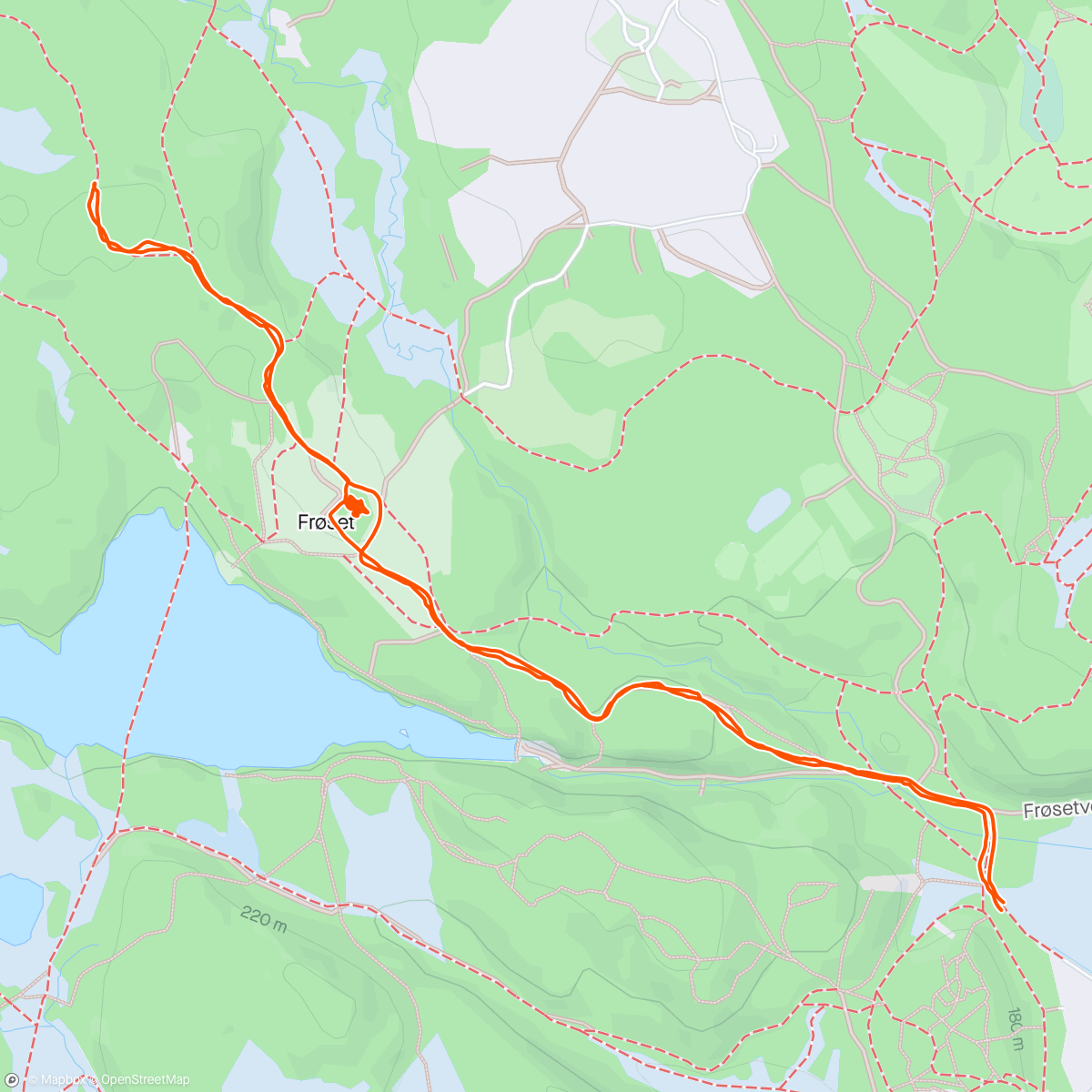 Map of the activity, Årets første sykkeltur med leana