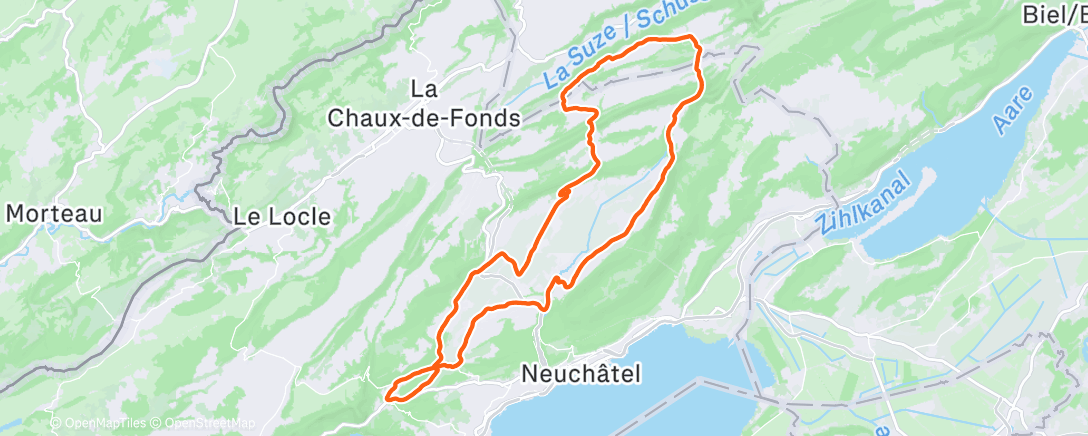 Map of the activity, Sortie vélo le midi