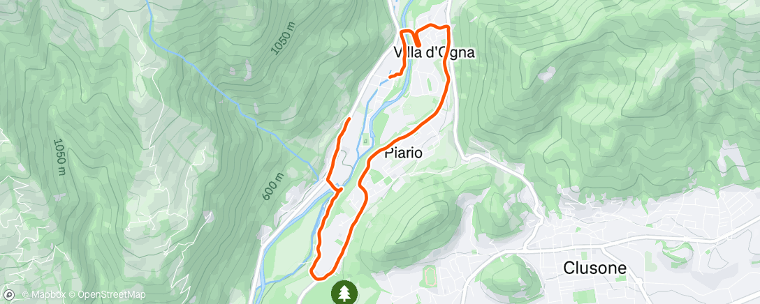 Map of the activity, Afternoon Run