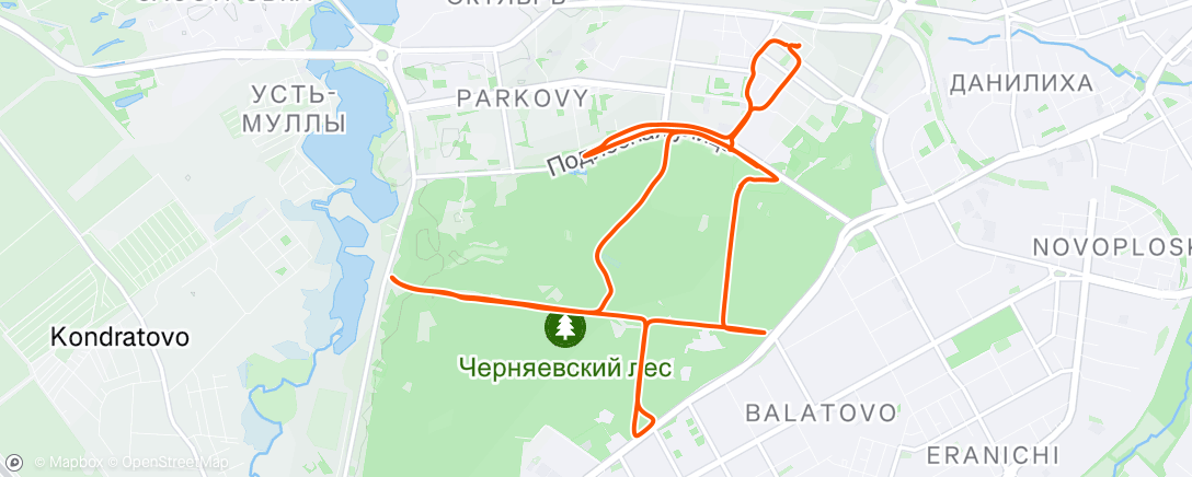 Map of the activity, Вечерний забег