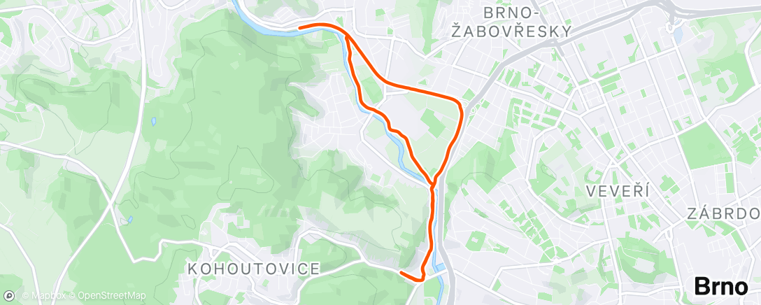 Map of the activity, Afternoon Run