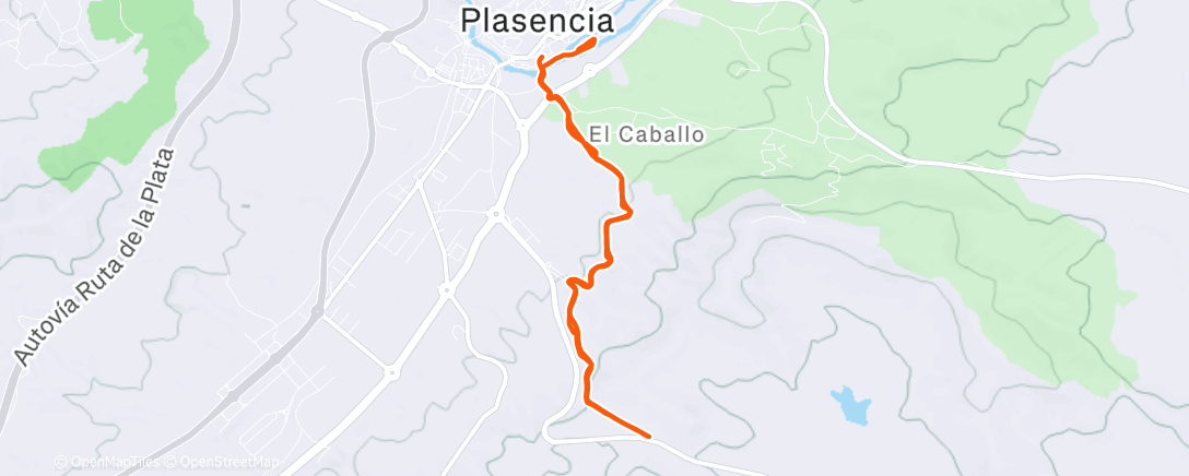 Map of the activity, Carrera por la tarde