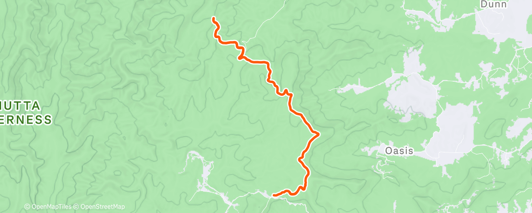 Map of the activity, Watson Gap FS run and some of Hemp Hill Trail