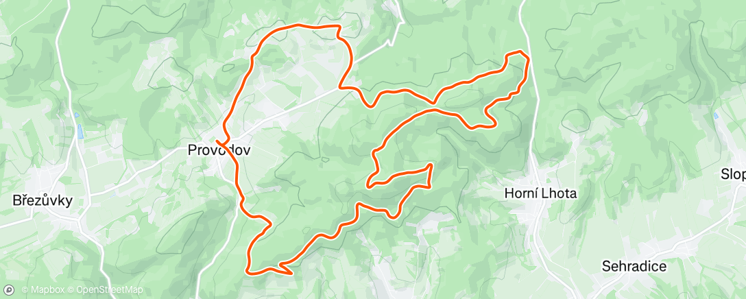 Mapa da atividade, Provodovský půlmaraton