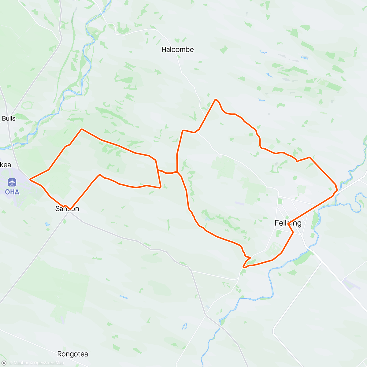 Map of the activity, Sunday Morning Recovery Ride