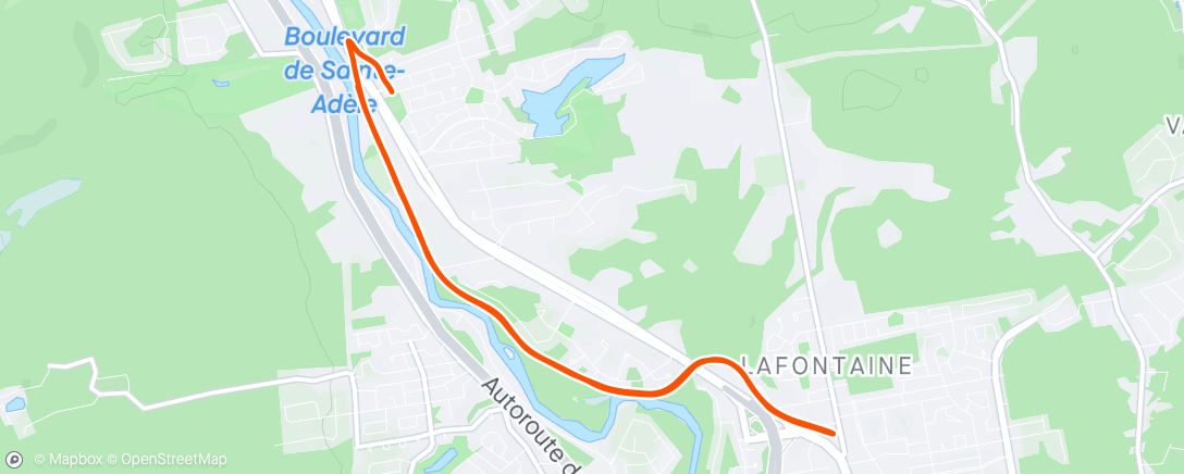 Mapa de la actividad (Intensités en course à pied)