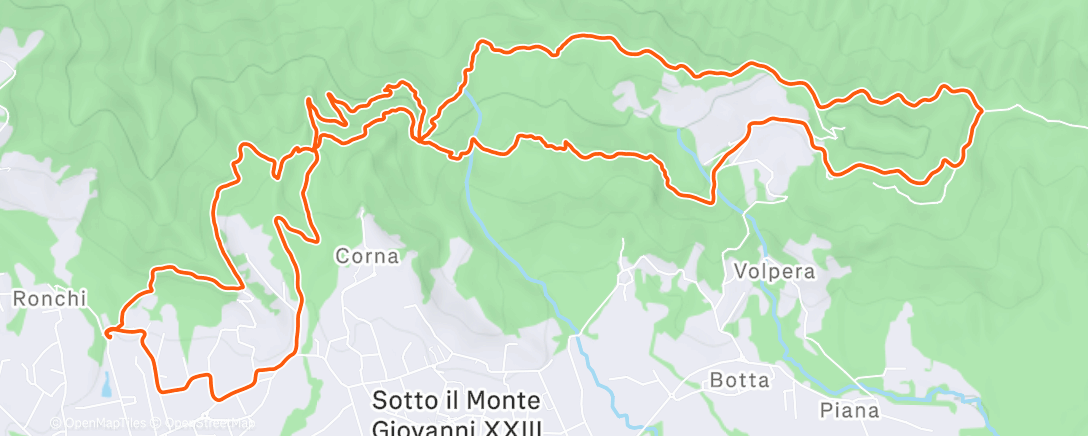 Map of the activity, Sessione di trail running all’ora di pranzo