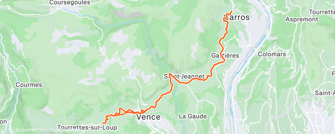 アクティビティ「Sortie vélo le matin」の地図