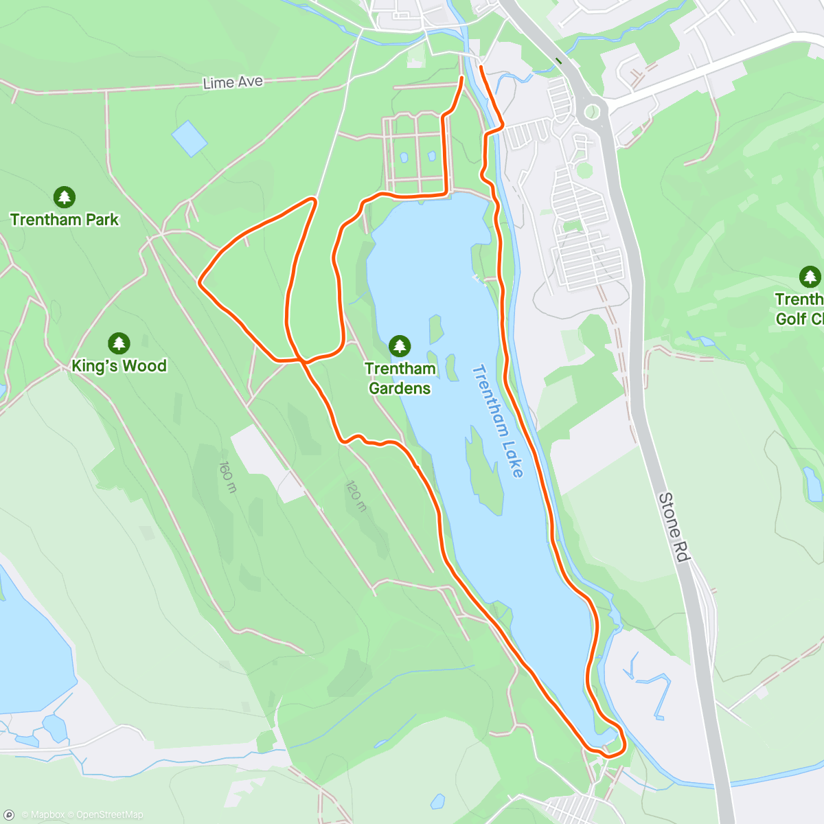 Map of the activity, Lee's 150th parkrun 1️⃣5️⃣0️⃣🧡