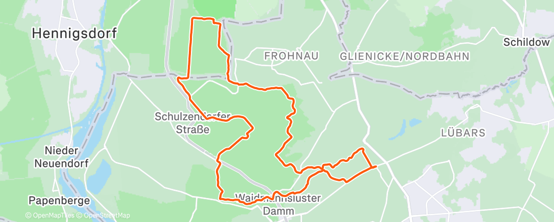 Map of the activity, Morning Trail Run