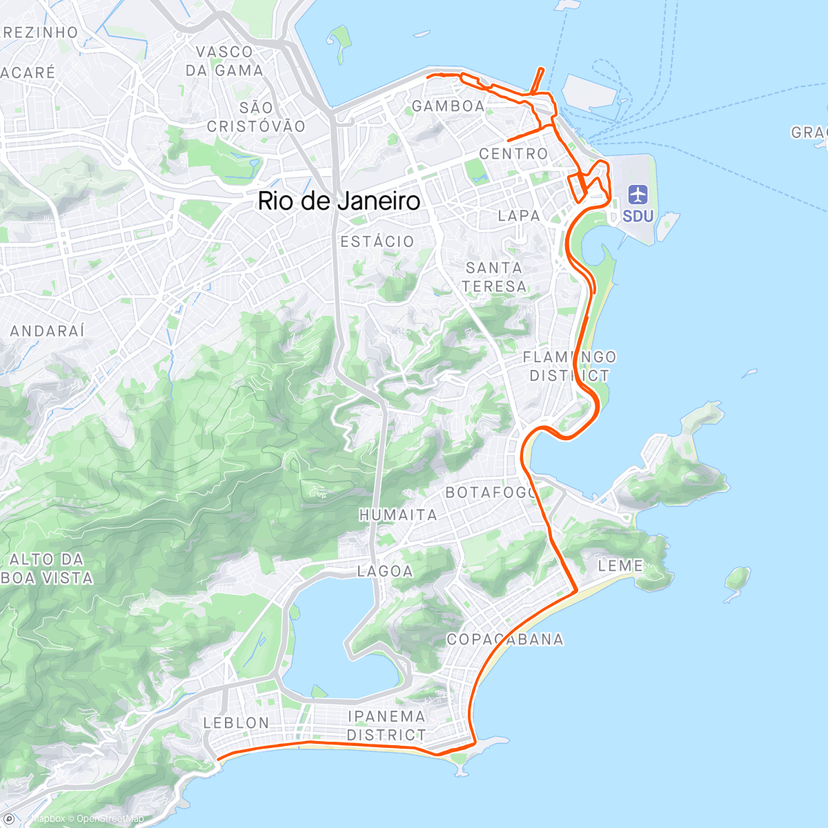 Mapa da atividade, Desafio Maratona do Rio