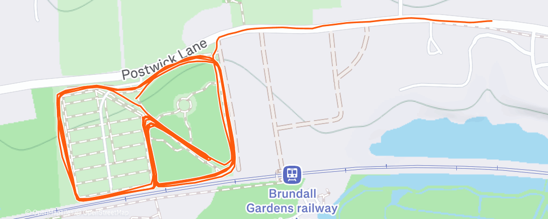 Map of the activity, Brundall parkrun + CD ⛅