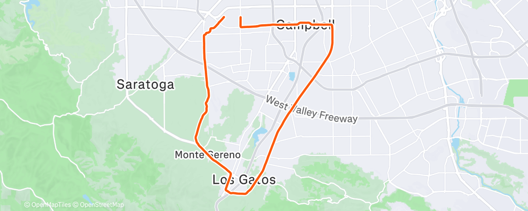 Map of the activity, Afternoon Ride