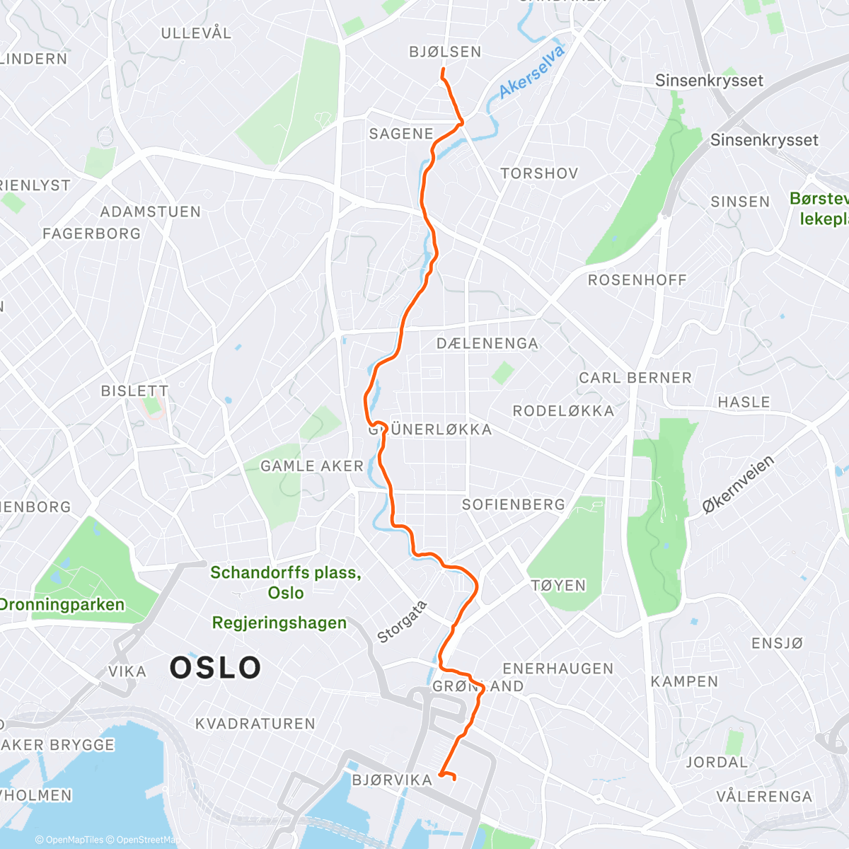 Map of the activity, Snøvær til jobb.