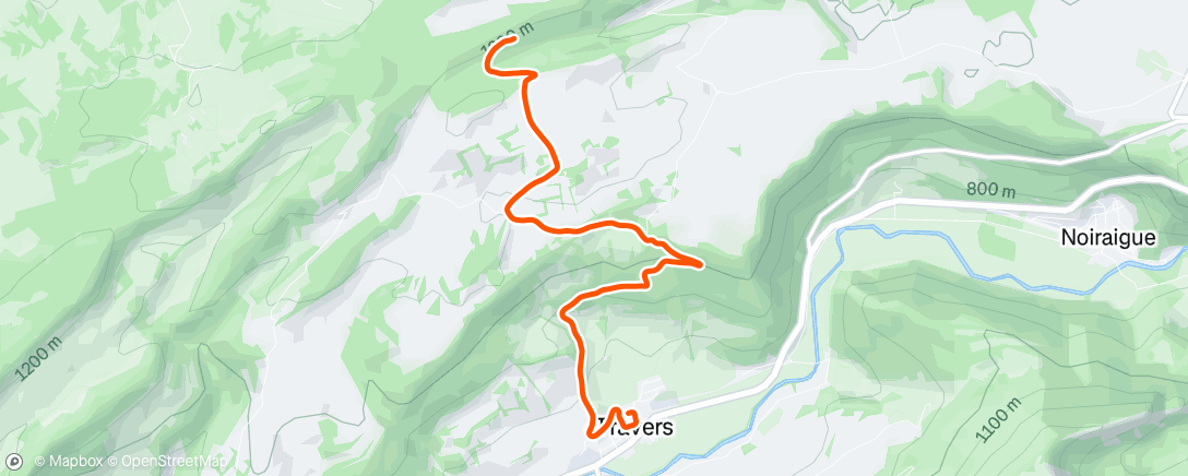 Map of the activity, Vélo en soirée