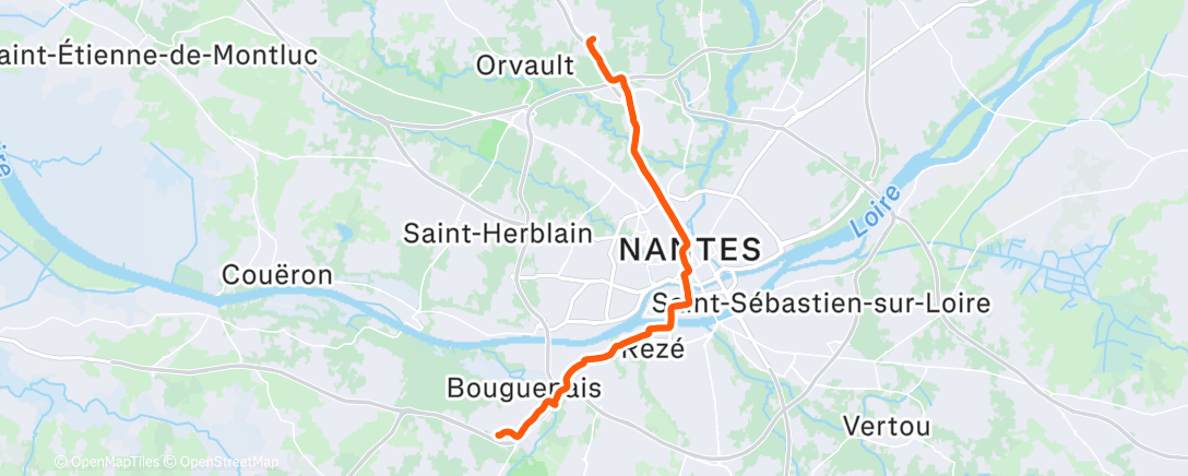 Map of the activity, Sortie en vélo électrique de nuit