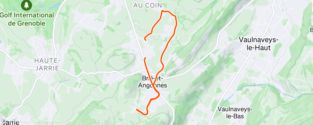Map of the activity, Course à pied en soirée
