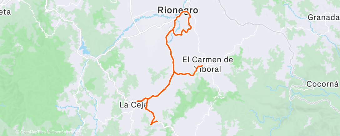 Map of the activity, Bicicleta por la mañana