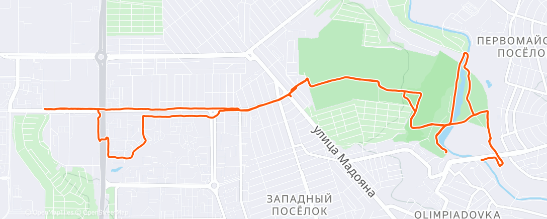 Map of the activity, Afternoon Run