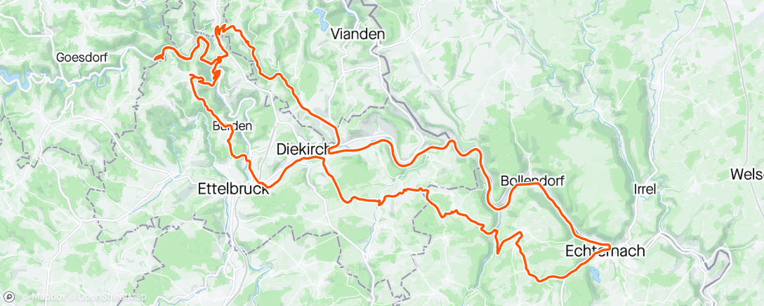 Map of the activity, Verbaclo rit 4: echternach - Müllertal