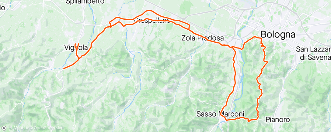 Map of the activity, Giro Inps.....sui colli bolognesi.....