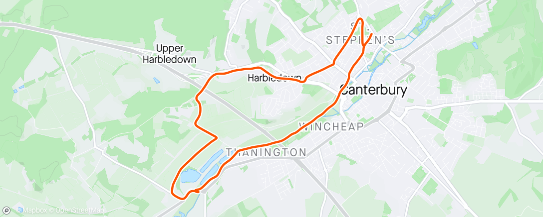 Mapa da atividade, Harriers Harbledown Route
