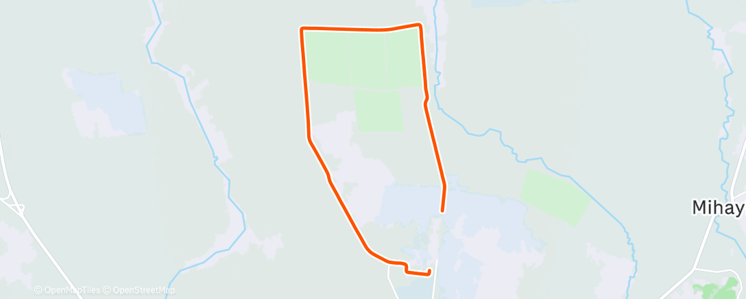 Map of the activity, Afternoon Run
