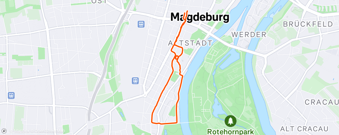 Map of the activity, Lauf am Abend