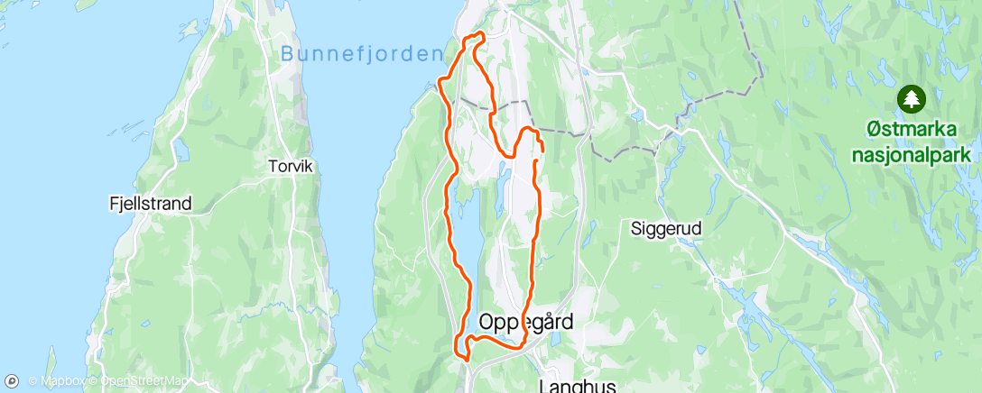 Map of the activity, Gjersøen rundt med Christian