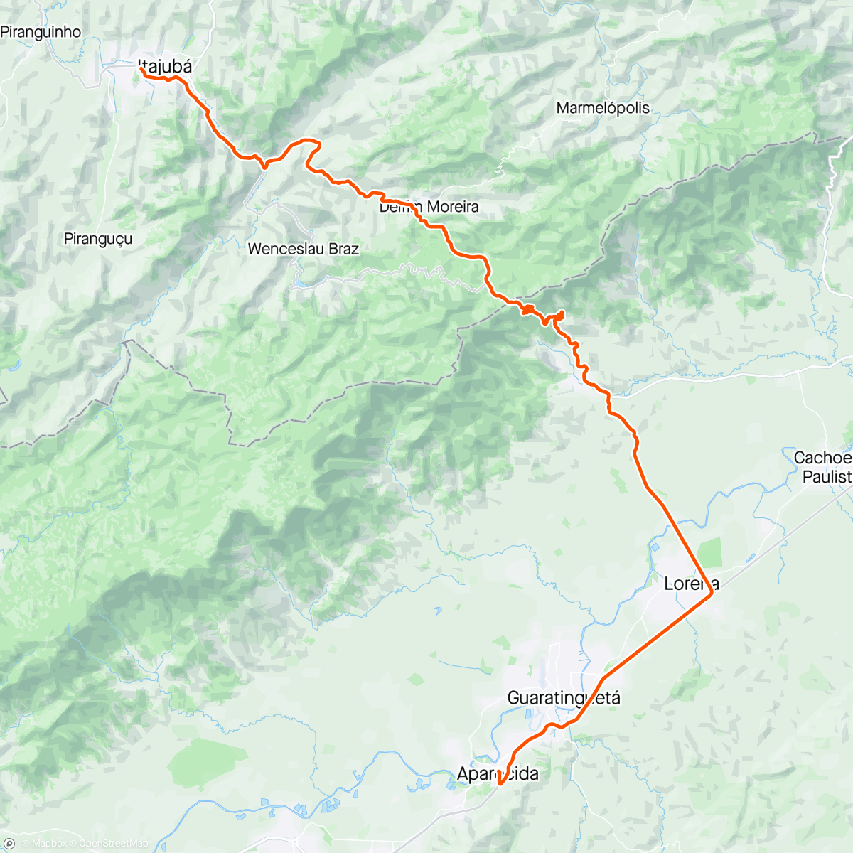 Map of the activity, Desafio BH-APARECIDA 3° Dia