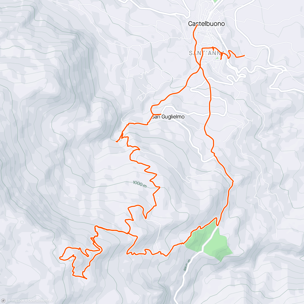 Map of the activity, Castelbueno to Cozzo Luminario hike