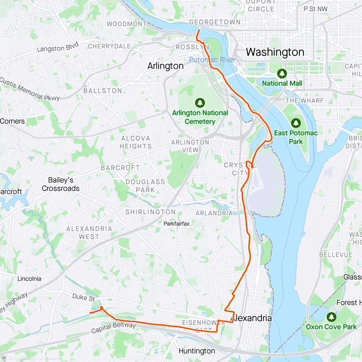 Map of the activity, To Key Bridge