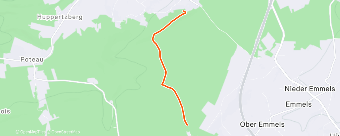 Map of the activity, Afternoon Walk