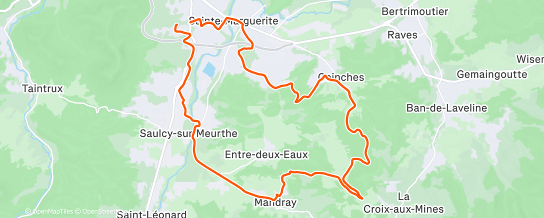 Map of the activity, Sortie vélo le matin