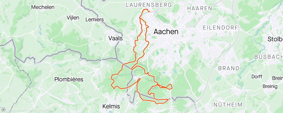 Map of the activity, Kreuz&Quer Aachener Wald.