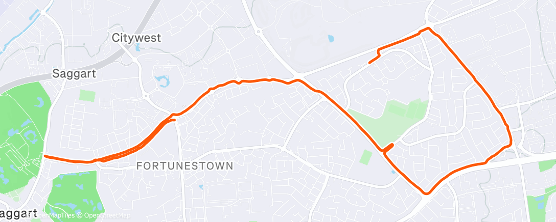 Map of the activity, Evening Run