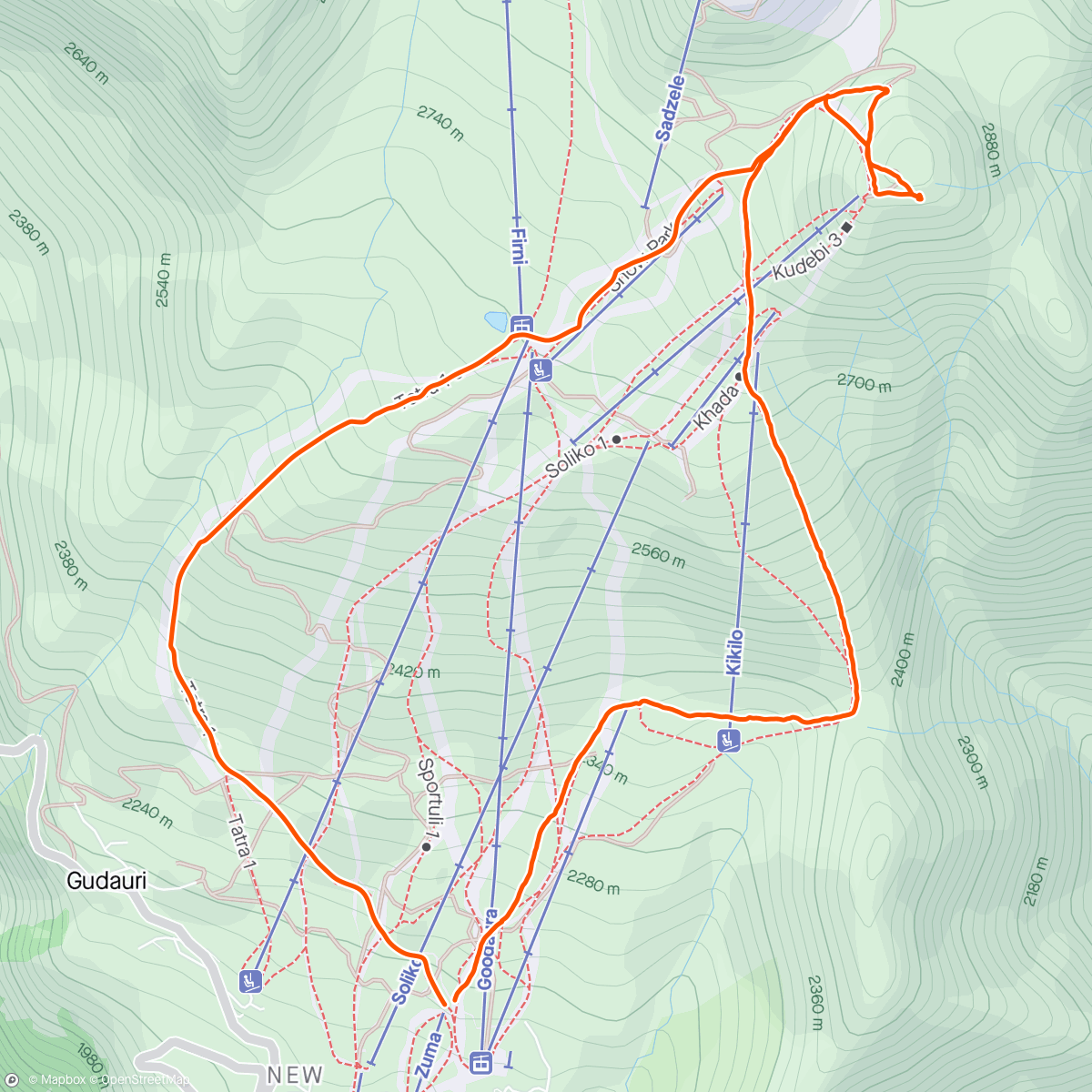 Map of the activity, Skimo with Cool Guys 😎