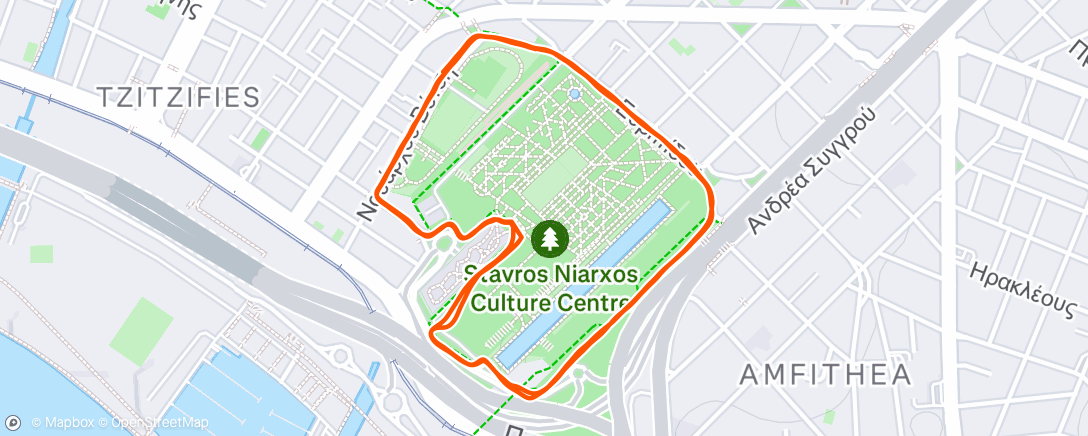 Map of the activity, Evening Run