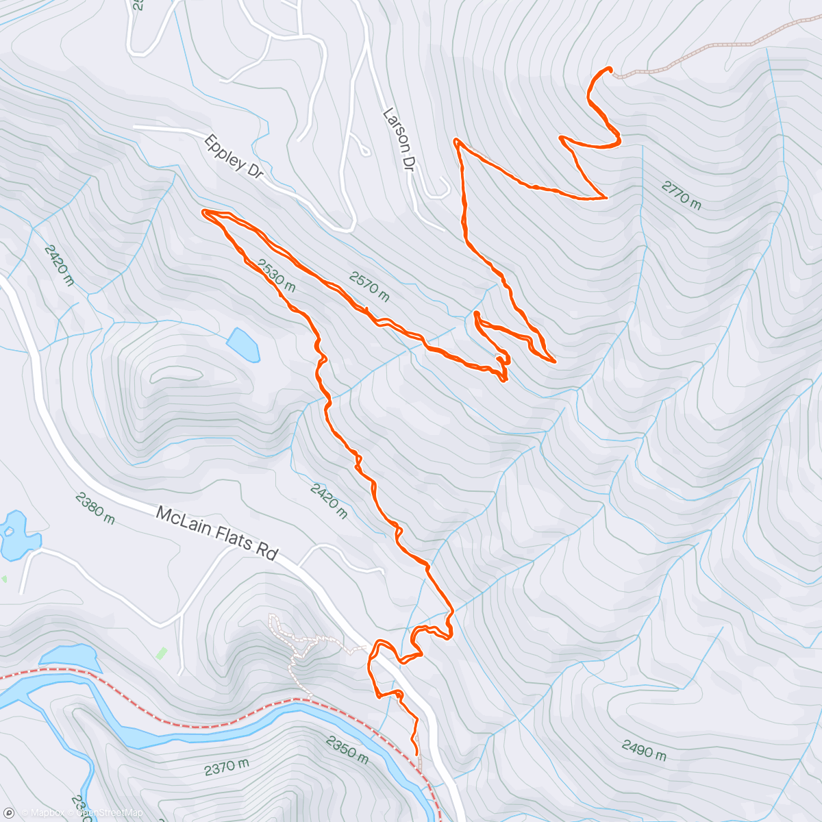 Mapa de la actividad, Sunnyside hike