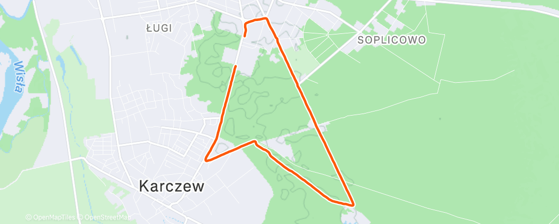 Map of the activity, Evening Run