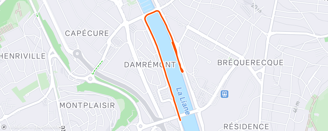 Mapa de la actividad (Course à pied le midi)