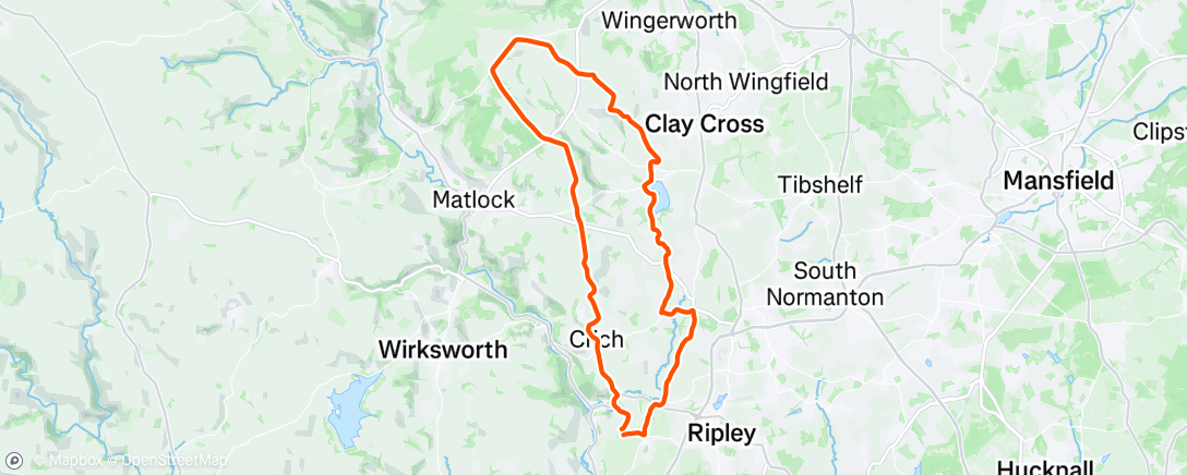 Map of the activity, Afternoon Ride