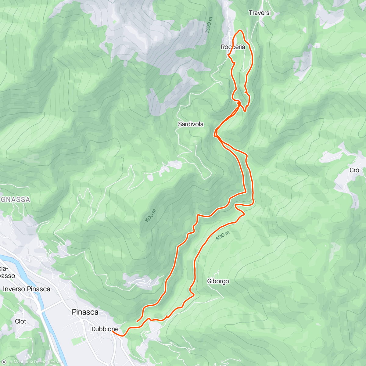 Mapa da atividade, Gran Dubbione