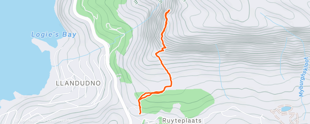 Map of the activity, Joining the long runner on the home stretch