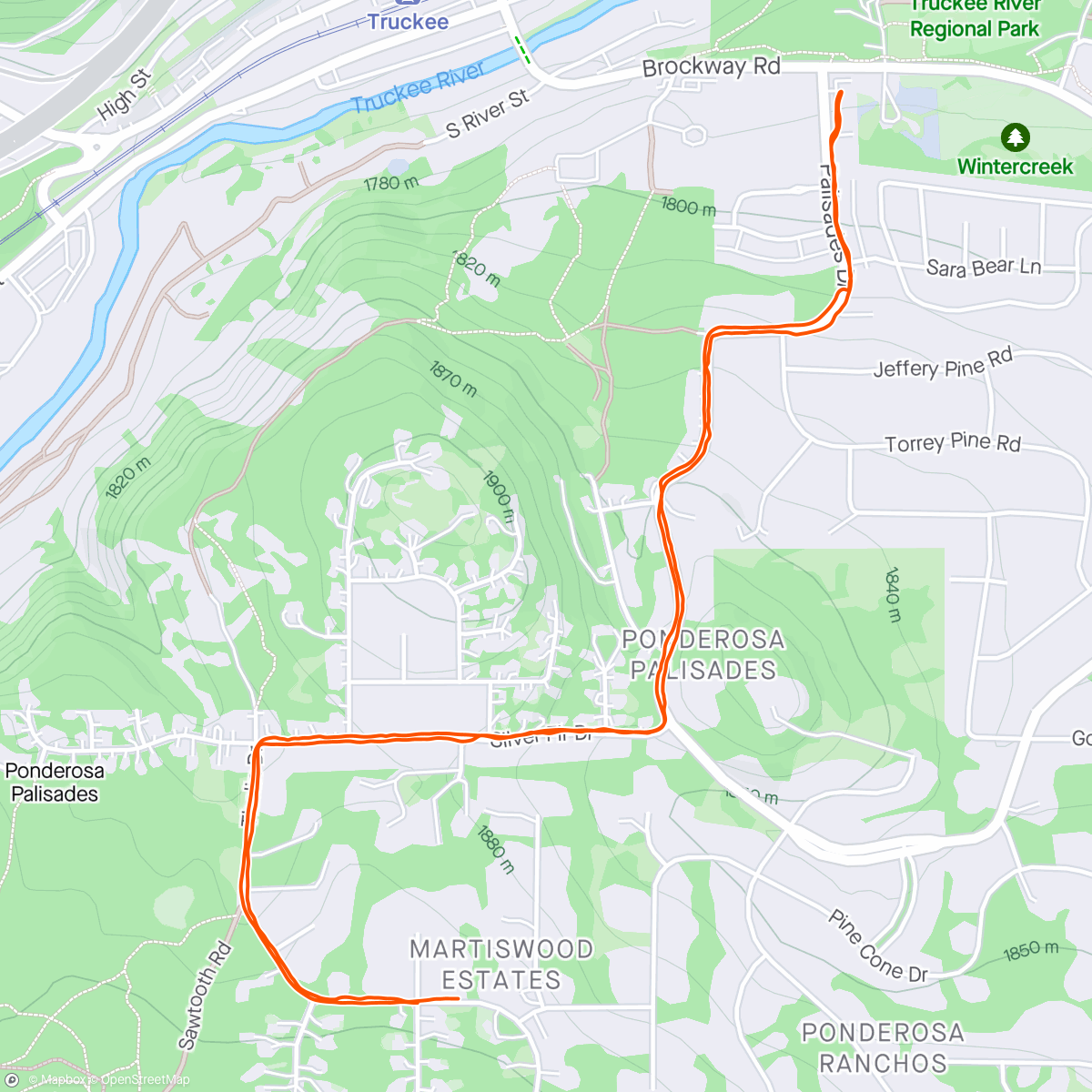 Map of the activity, 711 run