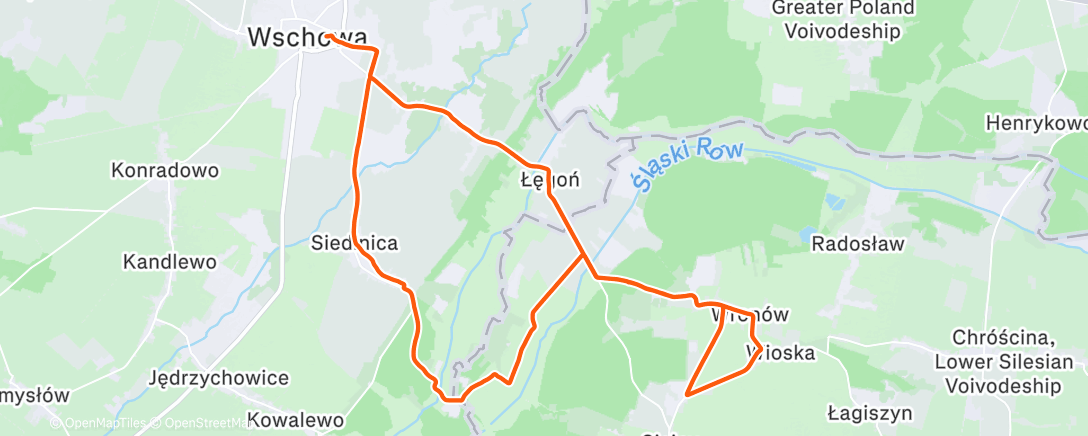 Map of the activity, Wschowa - Wioska - Czerlejewo - Wschowa