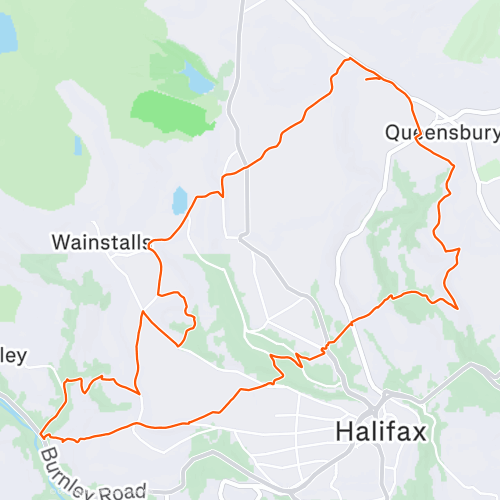 Top 100 x2 Shibden Wall and Halifax Lane 28.3 km Road Cycling Route
